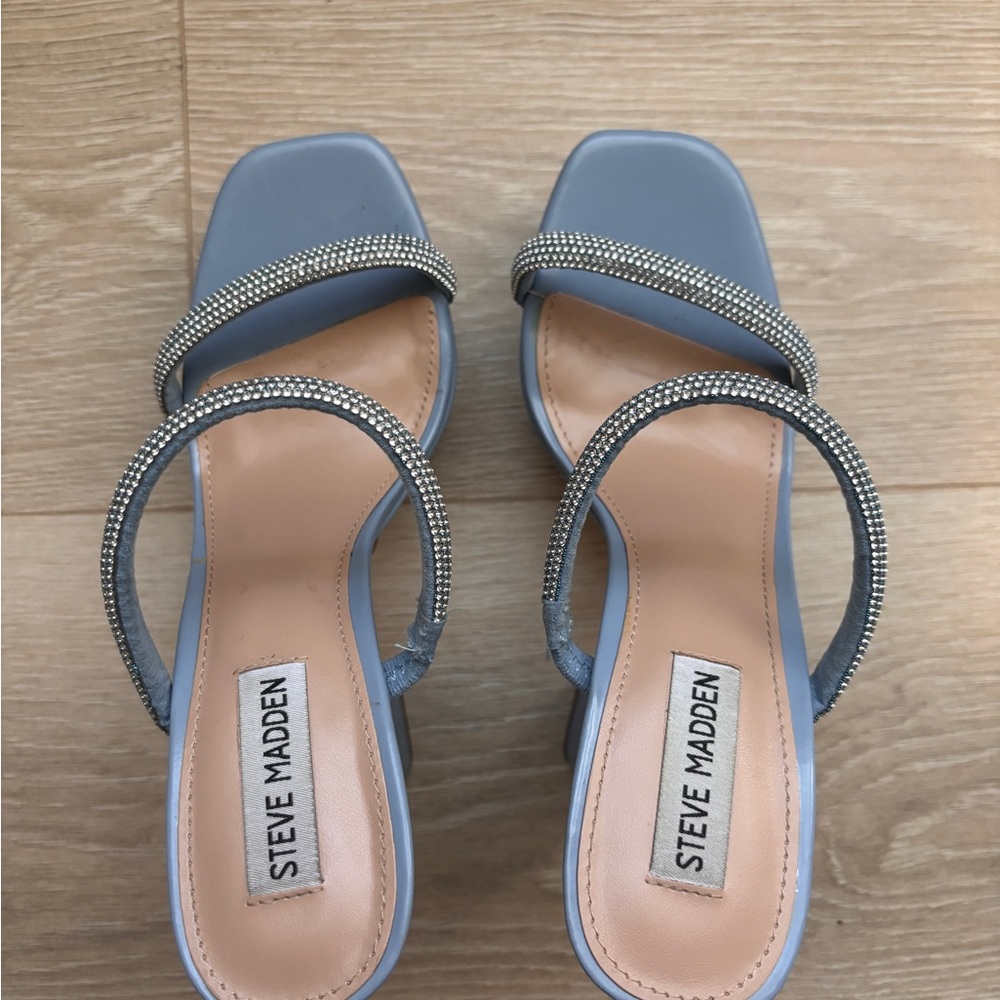 Steve Madden Light Blue Embellished Heels Zayne platform sandal